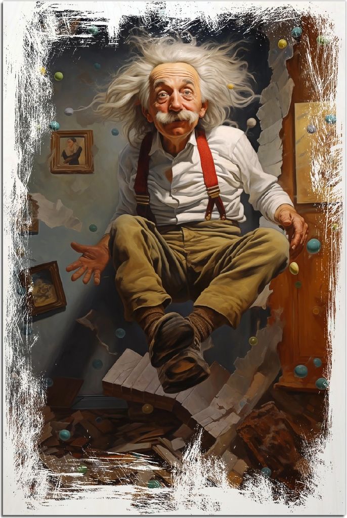 Kunstdrucke Wandbilder Holz in : Brillante Farben, Größe 60 x 90 cm Motiv Schwerelose Weisheit