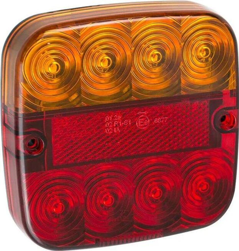 Rückleuchte 12V 5 Funktionen 107x107mm 8LED