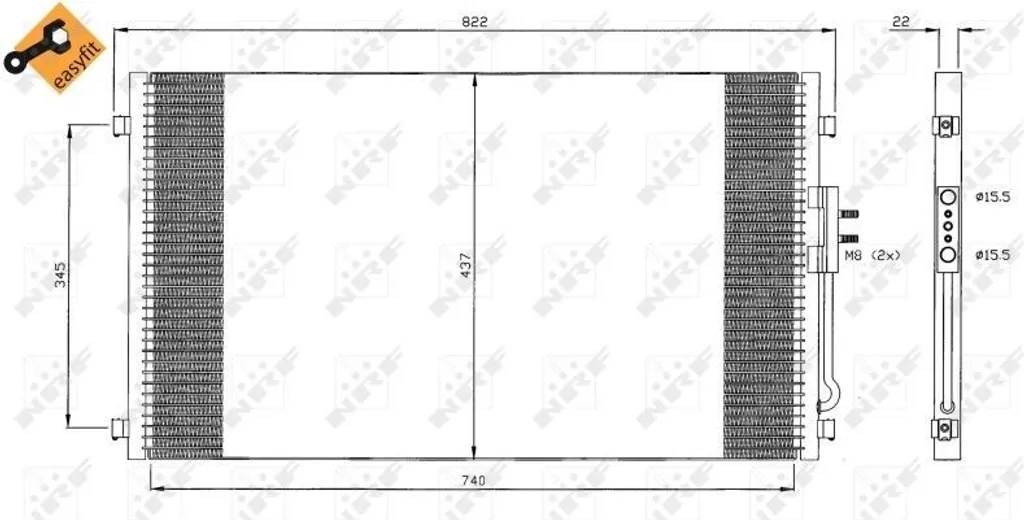 Réparer Clim Voyager IV avec le Condenseur NRF 35383 OE 4809227 Gris