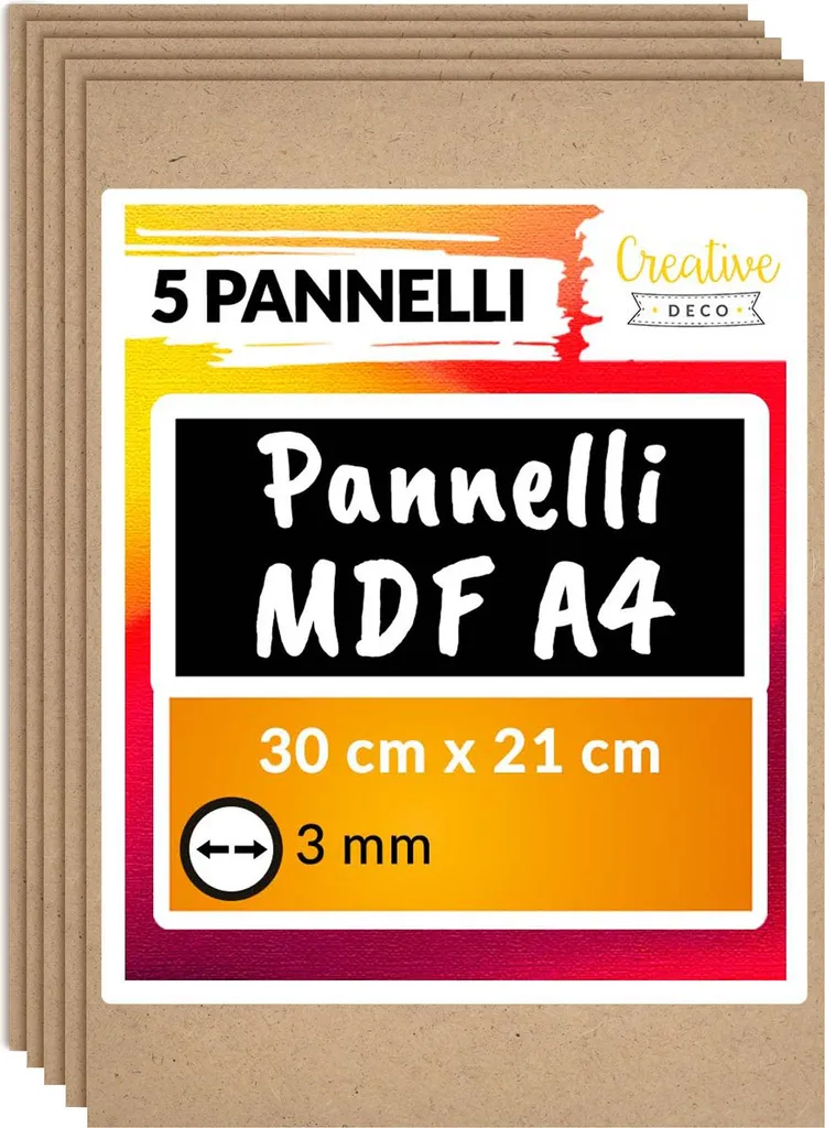 Pannelli Compensato 3mm A4 per Incisione Laser | Creative Deco 5 Pezzi