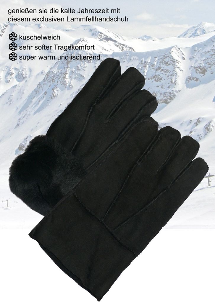 Handschuh in echtem Lammfell für Damen + Herren Produktbild 5