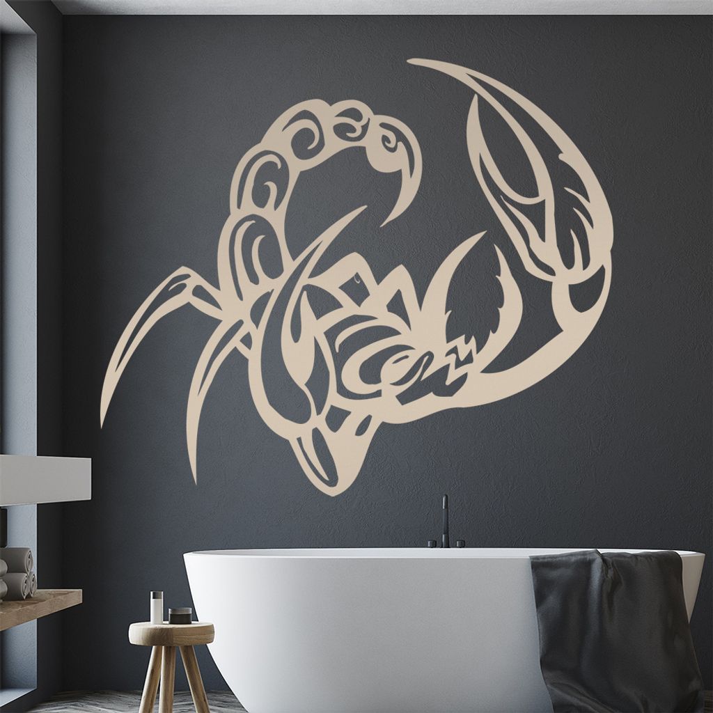 Skorpion Wandtattoo in 6 Größen - Wandaufkleber Wall Sticker - Dekoration, Küche, Wohnzimmer, Schlafzimmer, Badezimmer