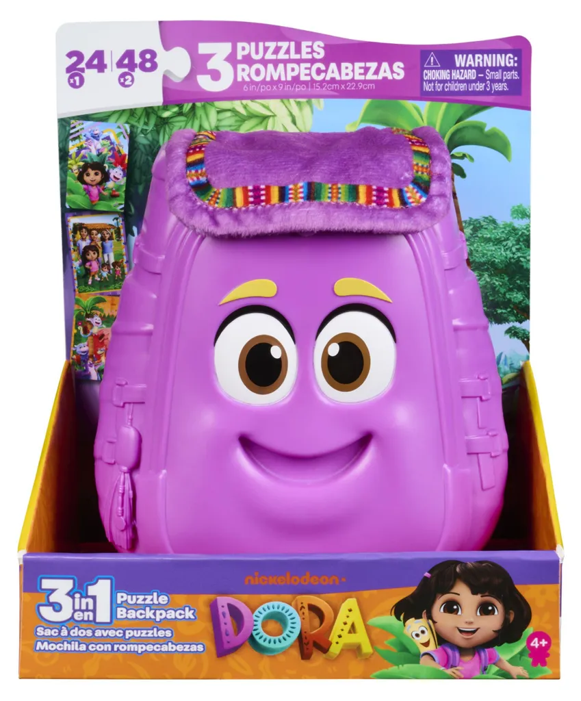 Puzzle enfant 2 pièces Dora l'Exploratrice avec sac à dos de transport