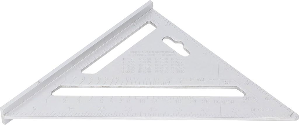 7-Zoll-Dreiecklineal aus Aluminiumlegierung, mattschwarz, Mehrzweck-Dreieckswinkel für Holzbearbeitungsprojekte (Zoll)
