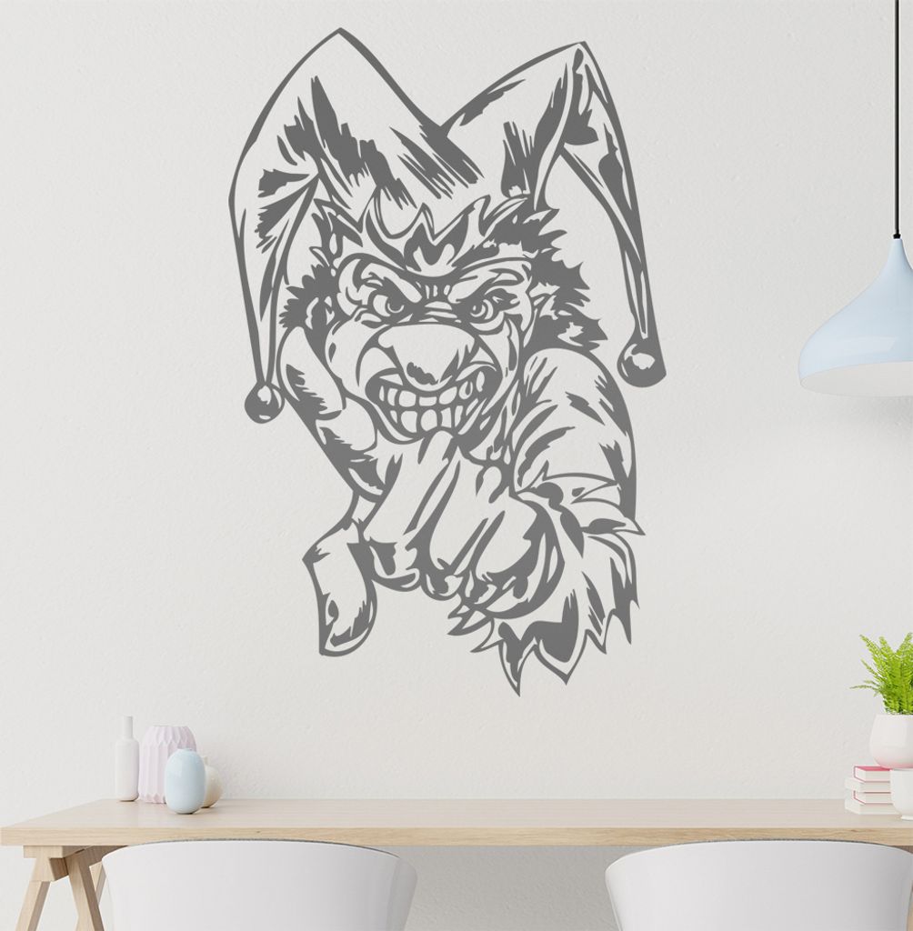 Harlekin Wandtattoo in 6 Größen - Wandaufkleber Wall Sticker - Dekoration, Küche, Wohnzimmer, Schlafzimmer, Badezimmer