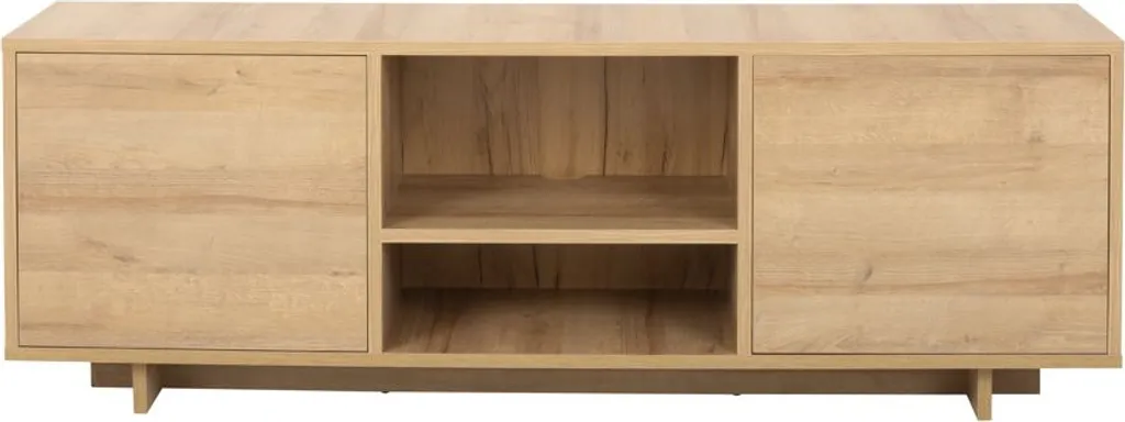 Meuble TV CHASKA chêne riviera pour grand écran et rangement salon