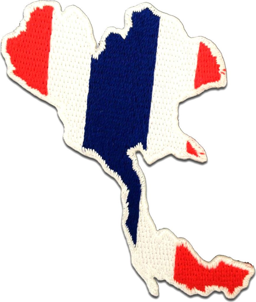 Thailand Flagge Fahne - Aufnäher, Bügelbild, Aufbügler, Applikationen, Patches, Flicken, Zum Aufbügeln, Größe: 5,9 x 7,4 cm
