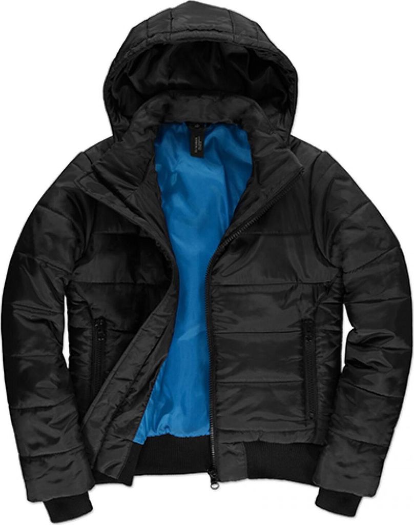 B&C JW941 | Damen Jacket Superhood / - Farbe: Black/Cobalt Blue - Größe: XL