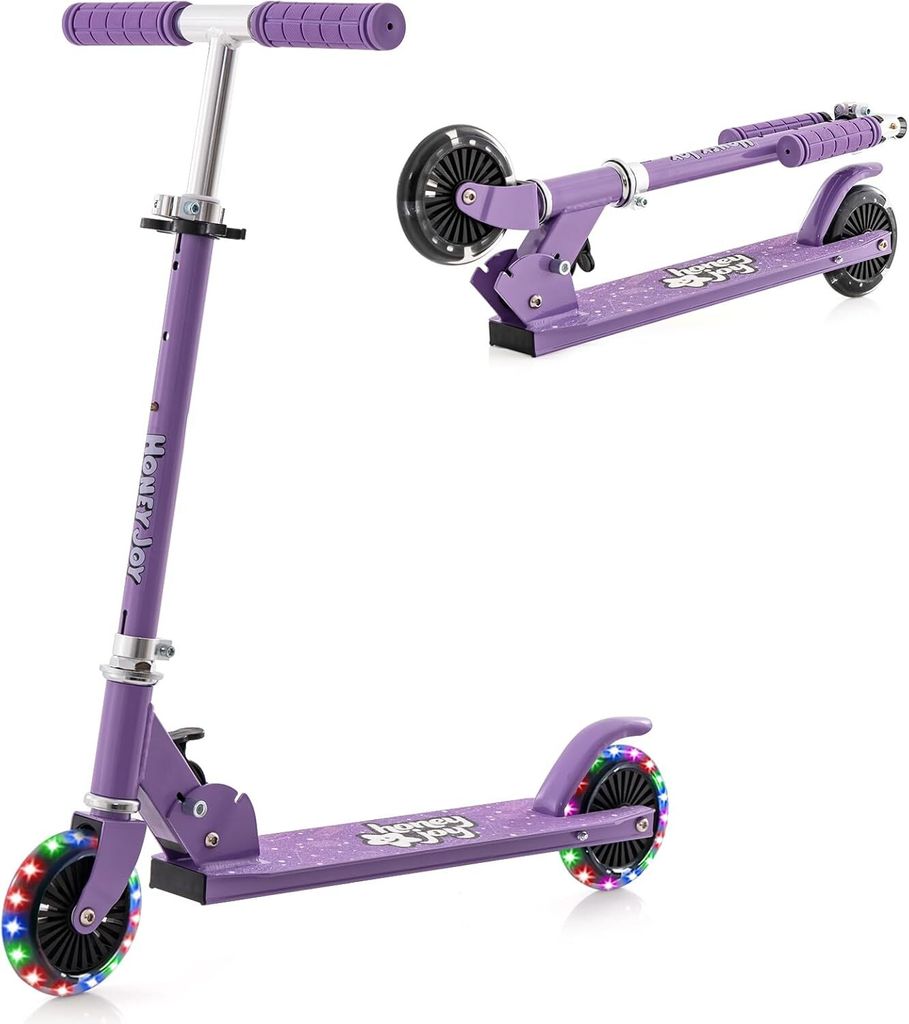 COSTWAY Scooter Kinder Roller, Tretroller mit LED-Räder, Produktbild 