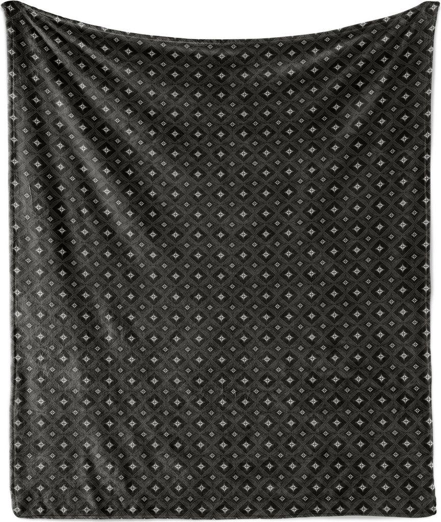 ABAKUHAUS Holzkohle Weich Flanell Fleece Decke, Repetitive Formen und Punkte, Gemütlicher Plüsch für den Innen- und Außenbereich, 125 x 175 cm,...