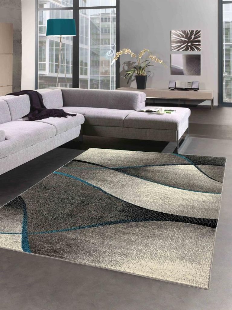 Wohnen & Einrichten Wohnaccessoires Teppiche Webteppiche Moderner Wohnzimmer Teppich Wellen Design in 