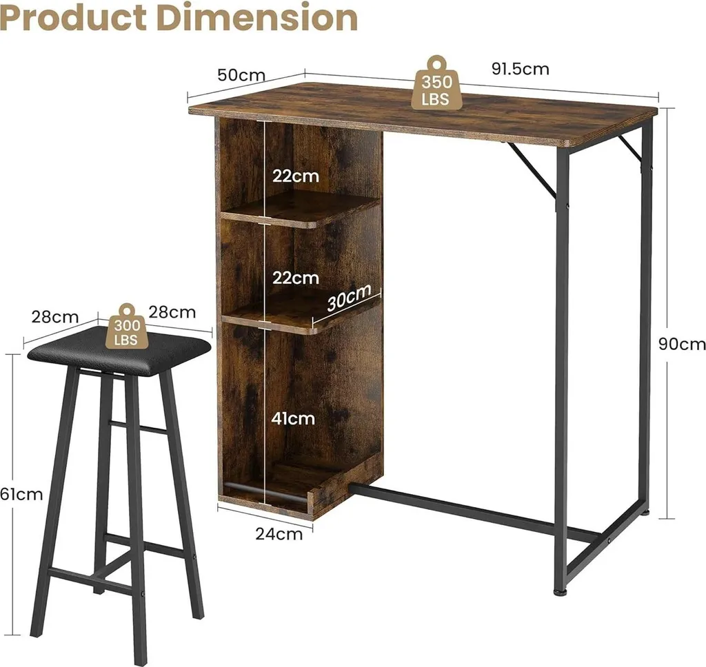 Table haute avec rangement et tabourets en PU vert - Ensemble 3 pcs - 3