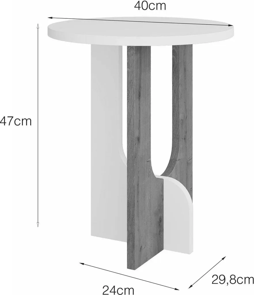 Petite Table d'Appoint Bret Blanche Rectangulaire 40x40 cm Design Chic