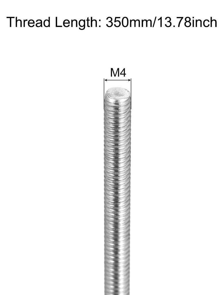3 Stš¹ck Gewindestange M4 x 350mm Vollgewindestange 304 Edelstahl V2A Gewindestangen A2 Metrisch Gewindebolzen VA Gewindestab Rechtsgewinde Gewin...