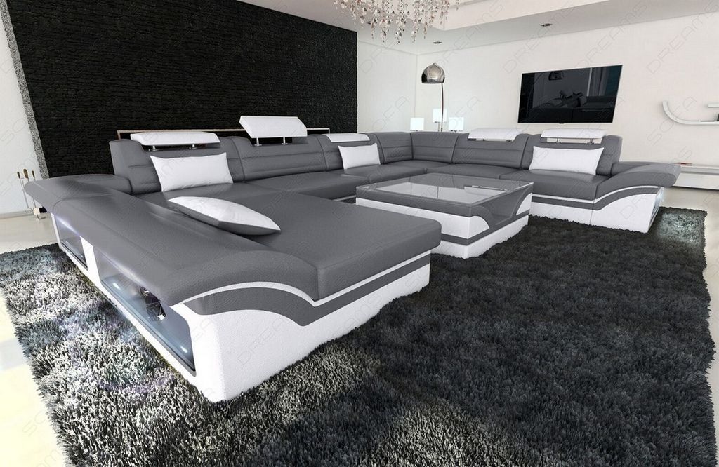 XXL Wohnlandschaft Enzo echtes Büffelleder