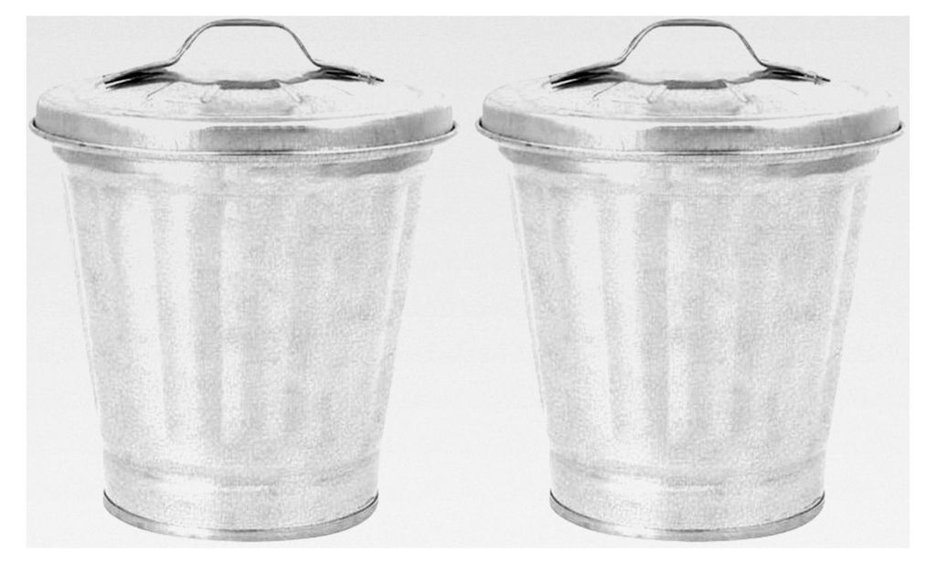 Kleiner Mülleimer mit Deckel – Multifunktionale Mini-Desktop-Mülltonne und verzinkter Pflanzkübel für Büro, Küche und Zuhause 3,5 Zoll