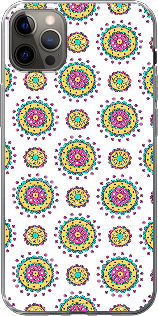 MuchoWow Handyhülle Schutzhülle Hülle für Telefoonhoesje iPhone 12 Pro Max Mädchen - Blumen - Mandala - Muster - Mädchen - Kinder - Kinder ...