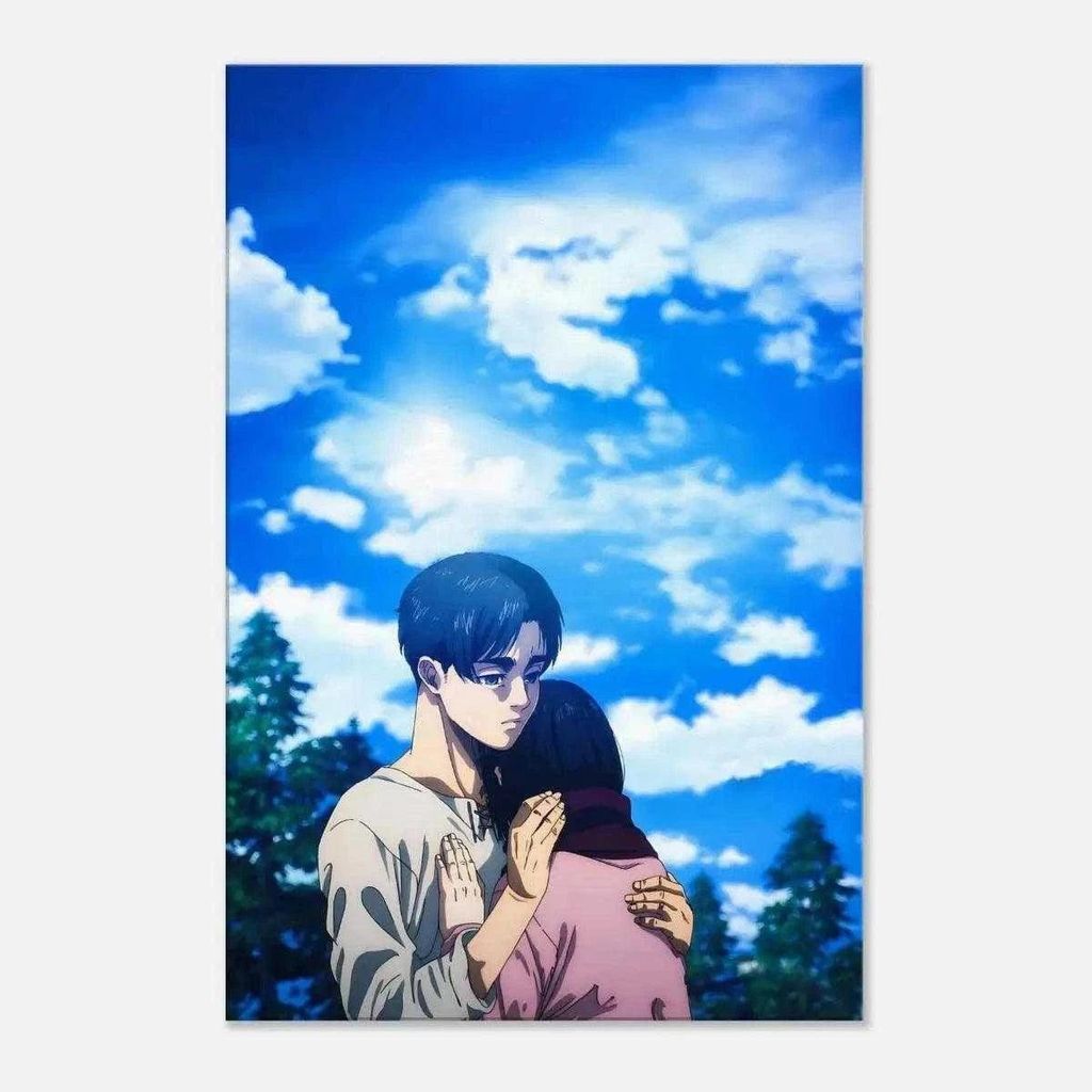 Eren & Mikasa - Anime Leinwandbild: 20x30 cm / Leinwand / Holz-Rahmen