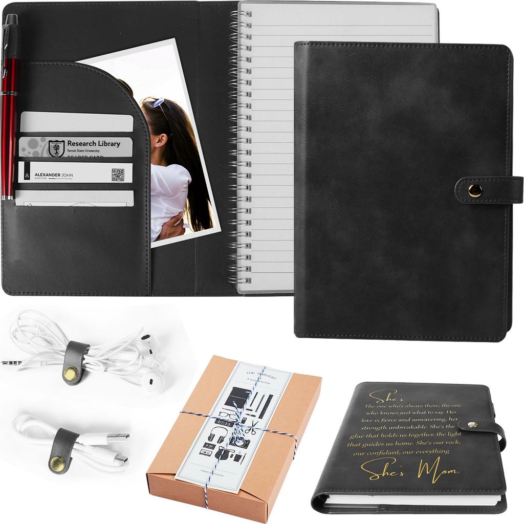 Refillbarer Leder Journal fš¹r M?nner & Frauen A5, Liniertes Notizbuch 5.9 x 8.4", Schwarzes personalisiertes Tagebuch