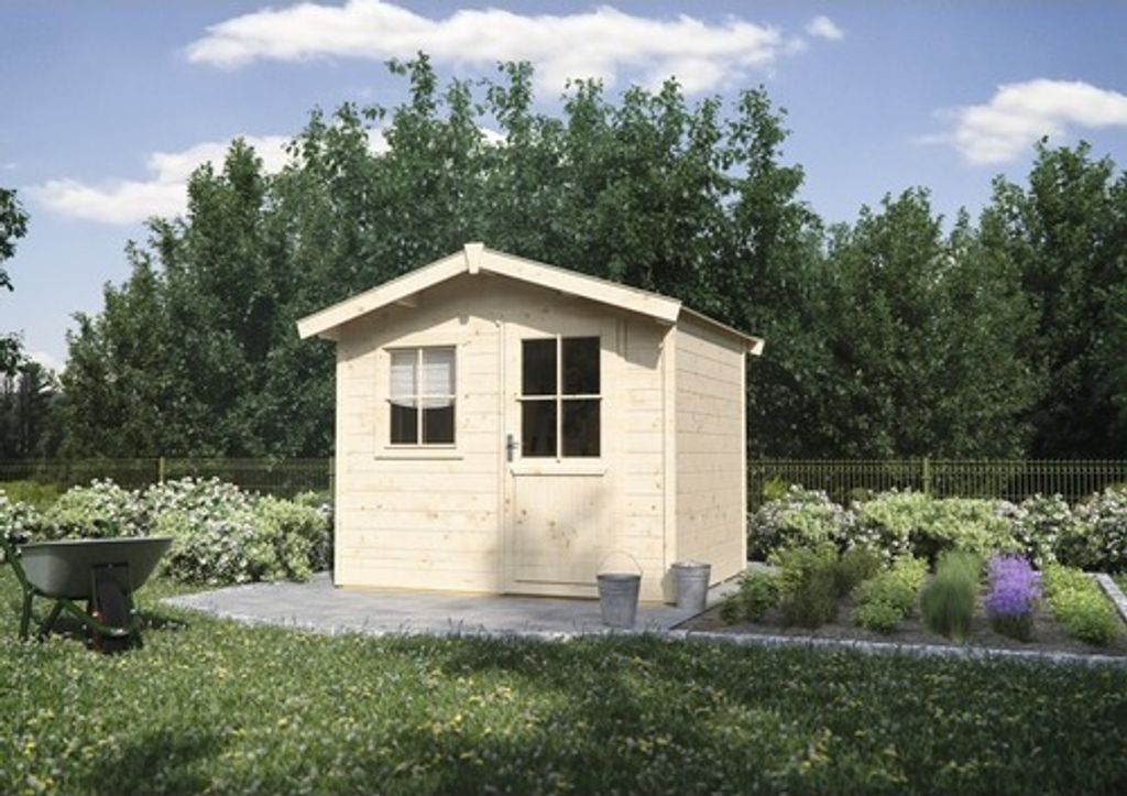 Blockbohlenhaus Konsta Kajo mit Fußboden 280 x 245 cm natur