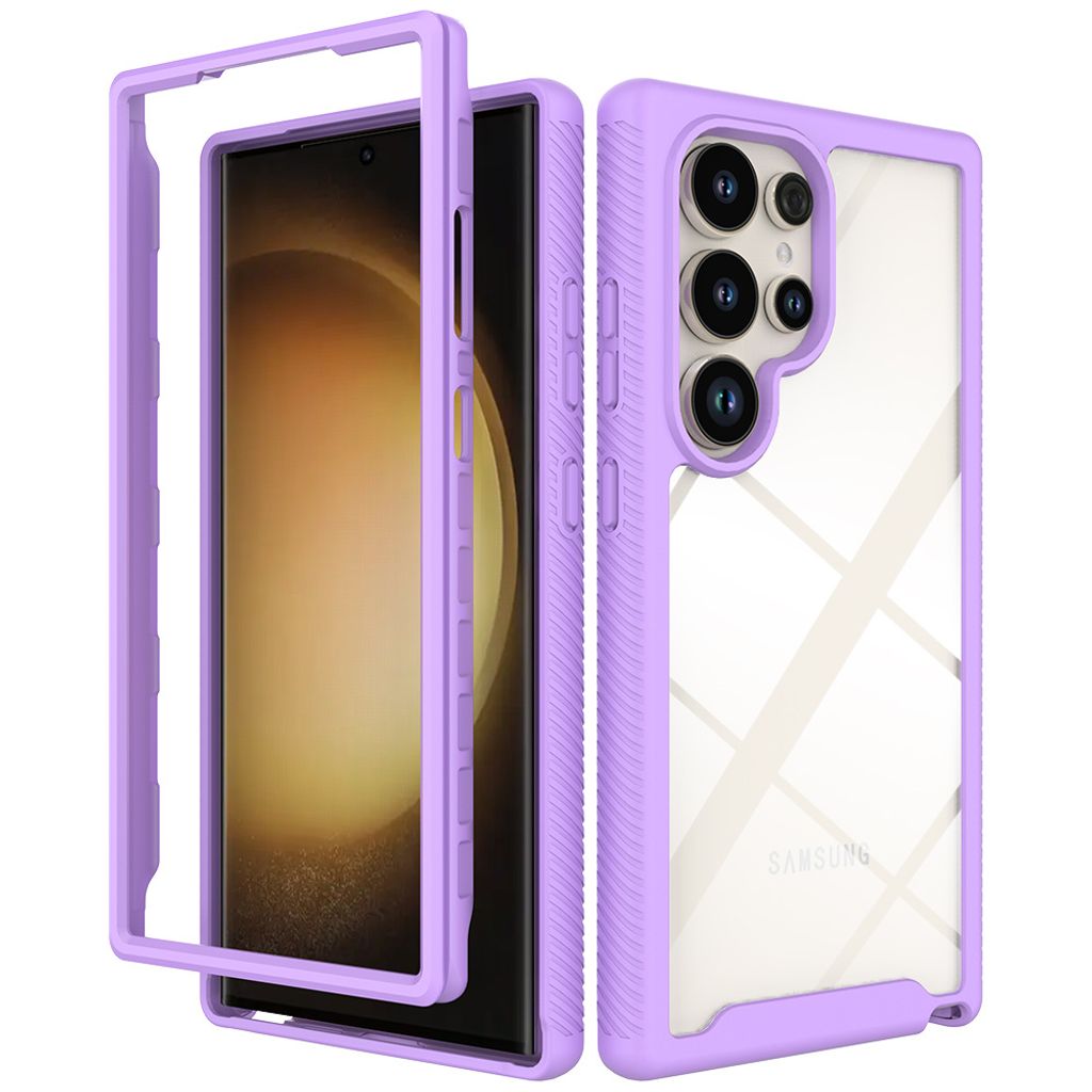 Galaxy S25 Ultra Hülle, Hybrid Transparente Rückseite Robust TPU Bumper Rutschfest Stoßfest Ganzkörper Schutzhülle für Samsung Galaxy S25 Ult...