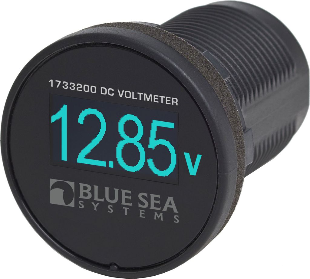 BSS Voltmeter Mini Oled 12/24V Inb. 29mm Blau