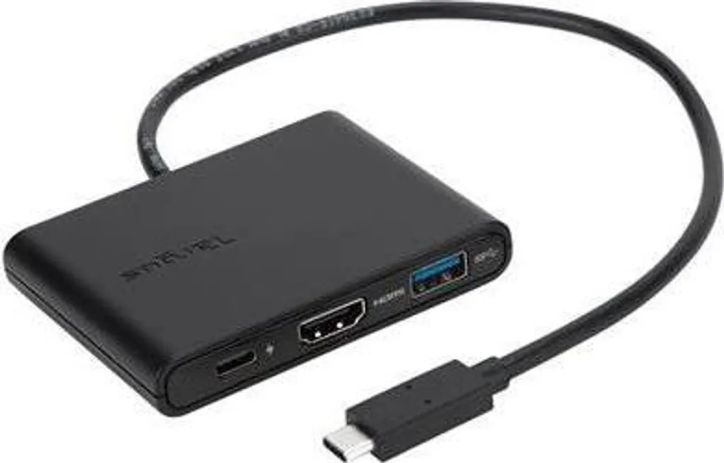 Adaptateur USB-C Noir pour Projecteur HDMI et Clé USB - Idéal Télétravail