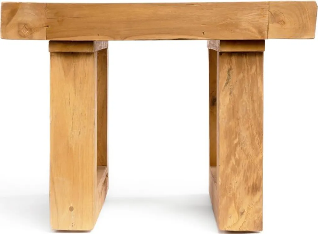 Table basse d’appoint 50x50x40cm en teck recyclé pour salon et déco - 7