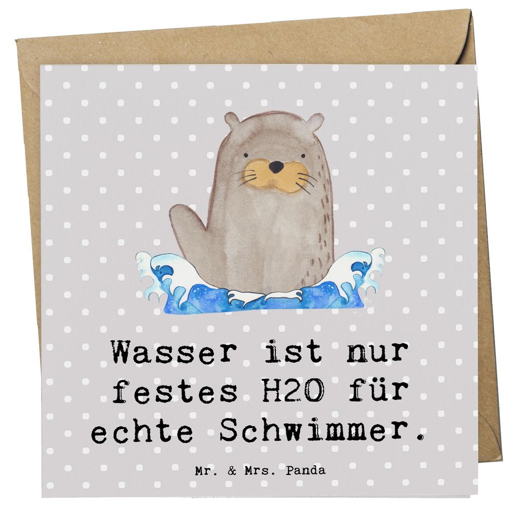 Mr. & Mrs. Panda Klappkarte Schwimmen Abenteuer - Grau Produktbild 