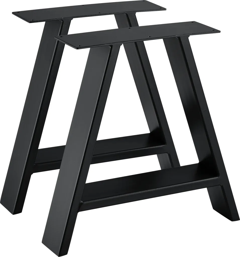 Coppia Gambe per Tavolino da Caffè en.casa Nero Design Minimal 40cm