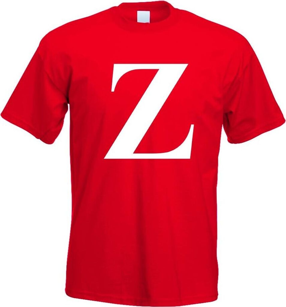 Buchstabe Z - Alphabet T-Shirt Motiv Bedruckt Funshirt Design Print