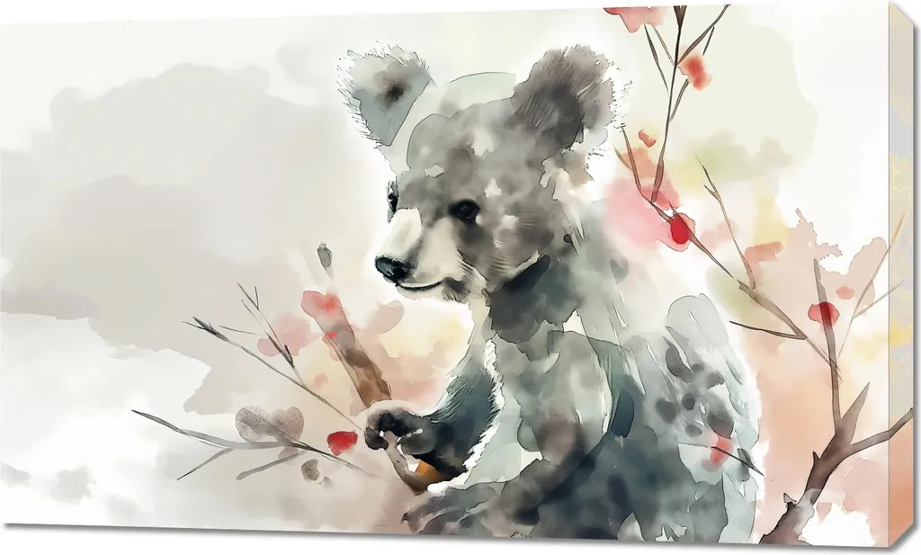 Déco Murale Koala Aquarelle 100 x 60 cm pour chambre bébé ou salon Zen