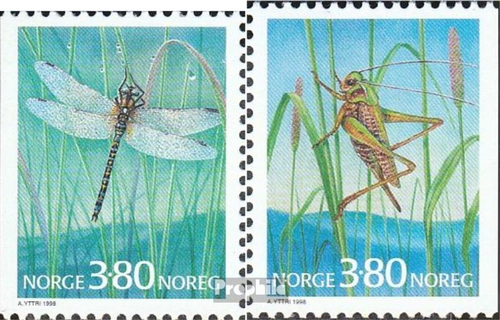 Briefmarken Norwegen 1998 Mi 1275-1276 (kompl.Ausg.) postfrisch Insekten