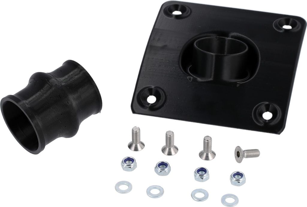 Set: Ansaugstutzen 40mm mit Tuningmuffe BVF, 3D-Druck Schwarz - für S51, S50, S70, S53, S83