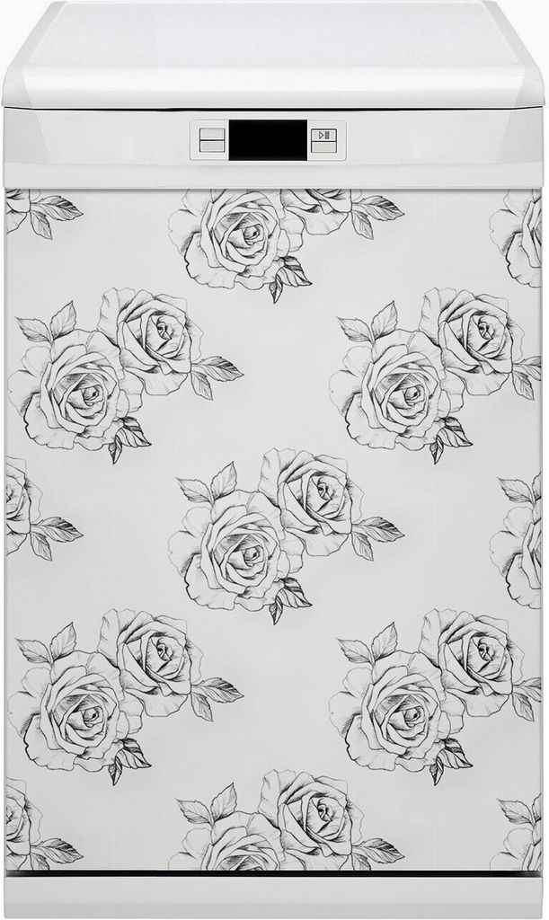 Magnet für Spülmaschine Abwaschbar 45x80 cm Magnet für Spülmaschine Magnetmatte Nachbildung - Rosen