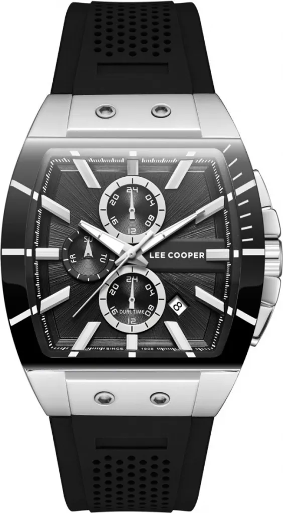 Montre Noire Homme Lee Cooper LC08081.351 avec Bracelet en Acier Élégant