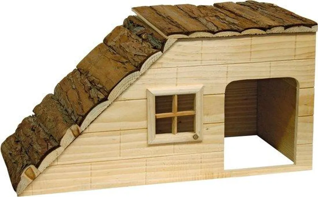 Cabane pour lapin et grand rongeur - Habitat bois naturel 50x25 cm