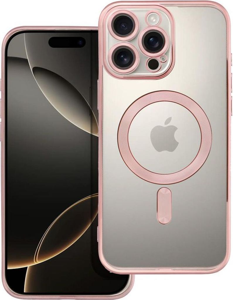 ELECTRO MAG COVER Handyhülle kompatibel mit MagSafe passend für IPHONE 16 Pro Max gold pink