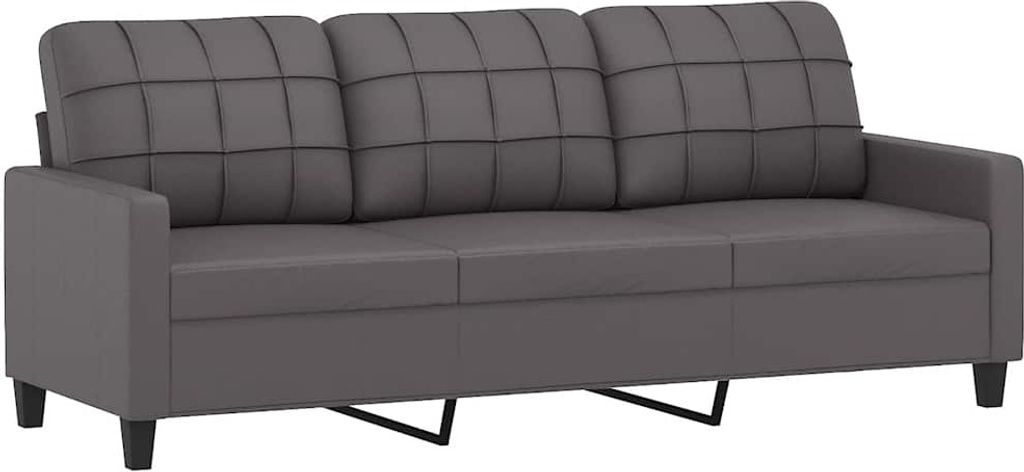 vidaXL 3-Sitzer-Sofa Grau 180 cm Kunstleder