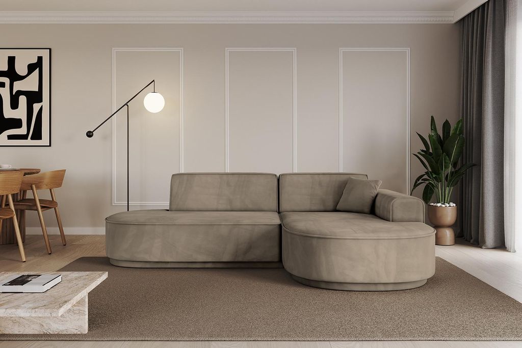 ALTDECOR Ecksofa in L-Form MARI-L1-v3 - 243x171x83 cm Braun - Corner Sofa Bett Eckcouch Couch Wohnlandschaft Cauchsofa