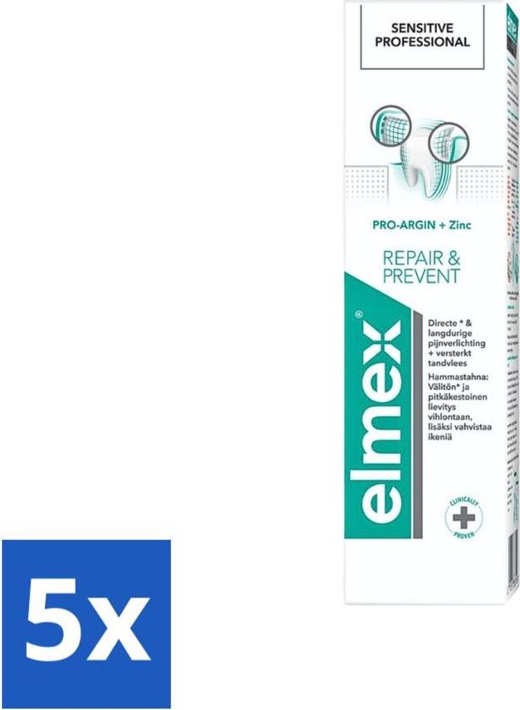 Elmex Zahnpasta Sensitive Professional Zahnfleischpflege 75 ml - Vorteilspack - 5 Stücke
