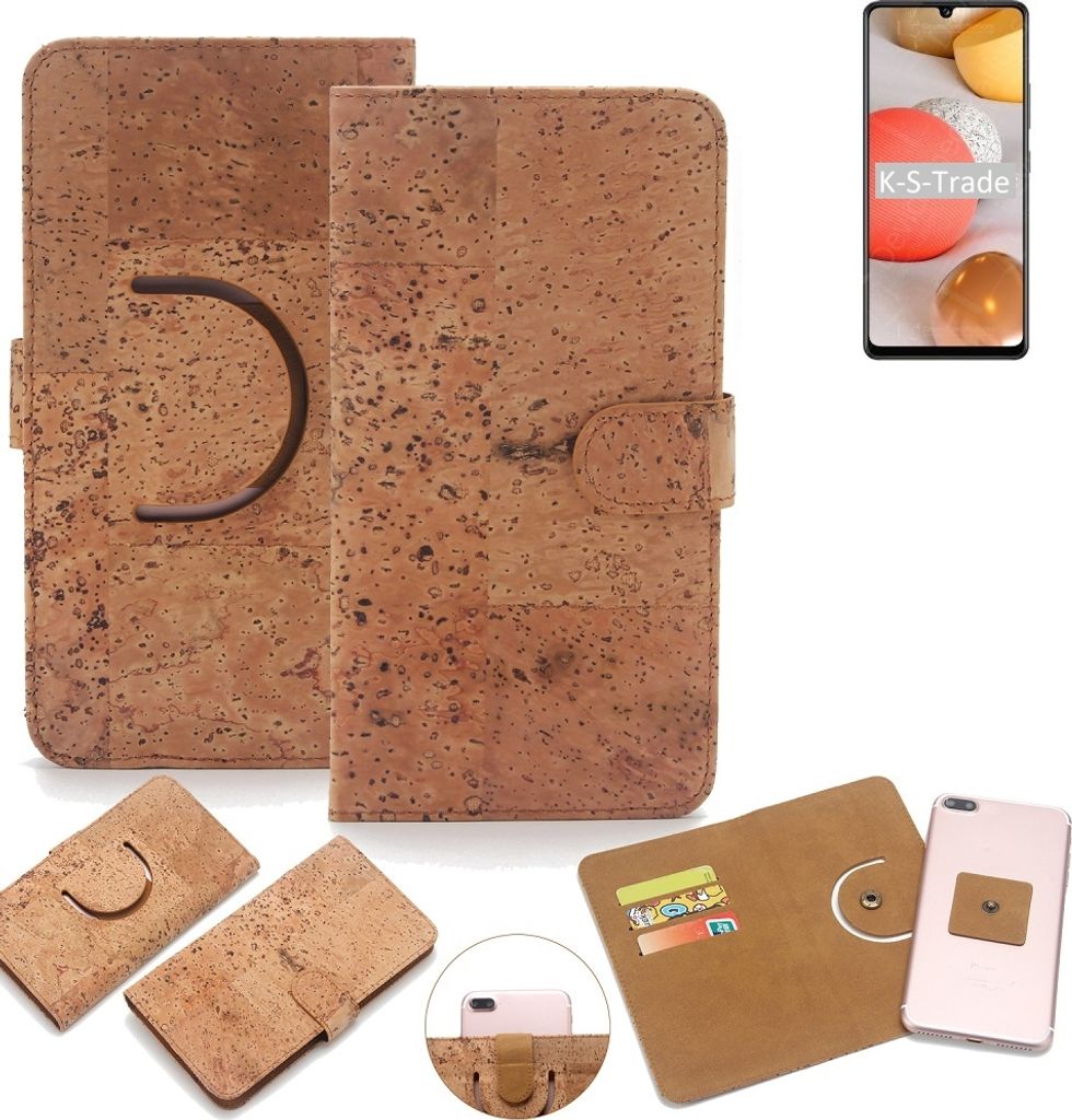 K-S-Trade Handy Hülle Schutz Hülle kompatibel mit Samsung Galaxy M42 5G Handyhülle Schutzhülle Korkhülle Kork-Hülle 1x