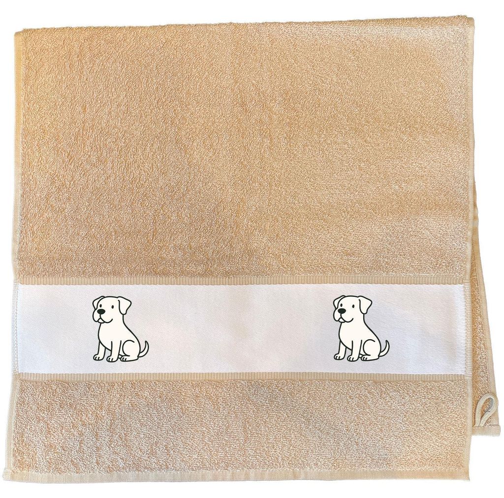 Huuraa Handtuch Dogo Argentino Comic Dogo 50x100cm Sand Baumwolle Handtuch Geschenkidee