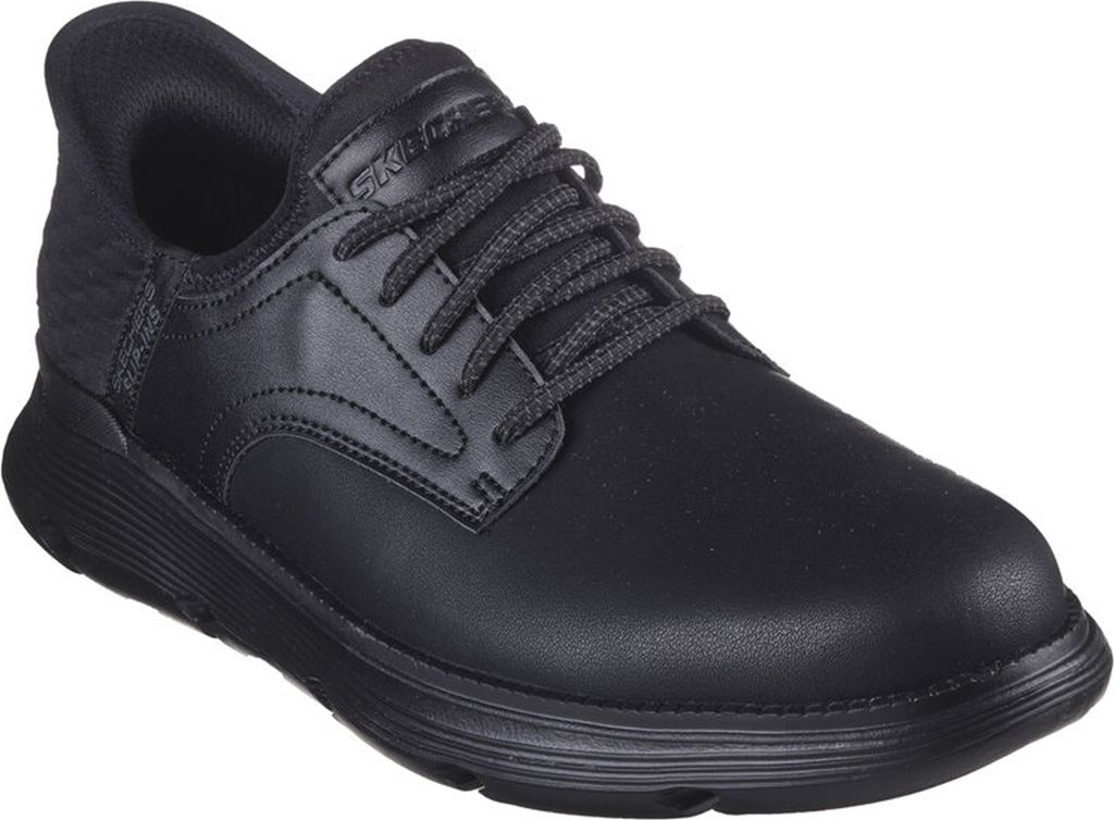 Black leather sketchers on sale