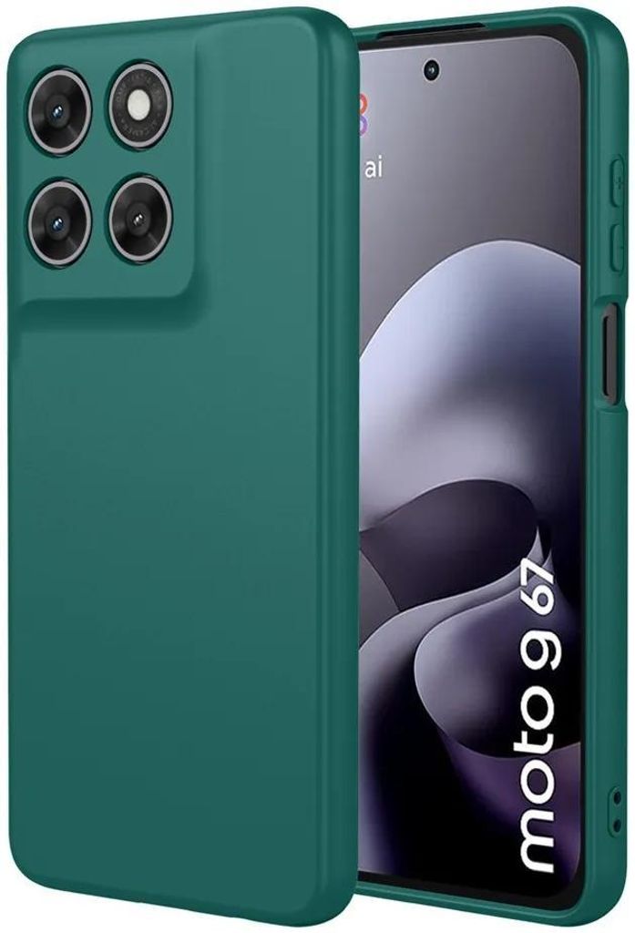 Hülle für Motorola Moto G67/G77 - Phonesta Soft Silk Silikon Back Cover - Dunkelgrün