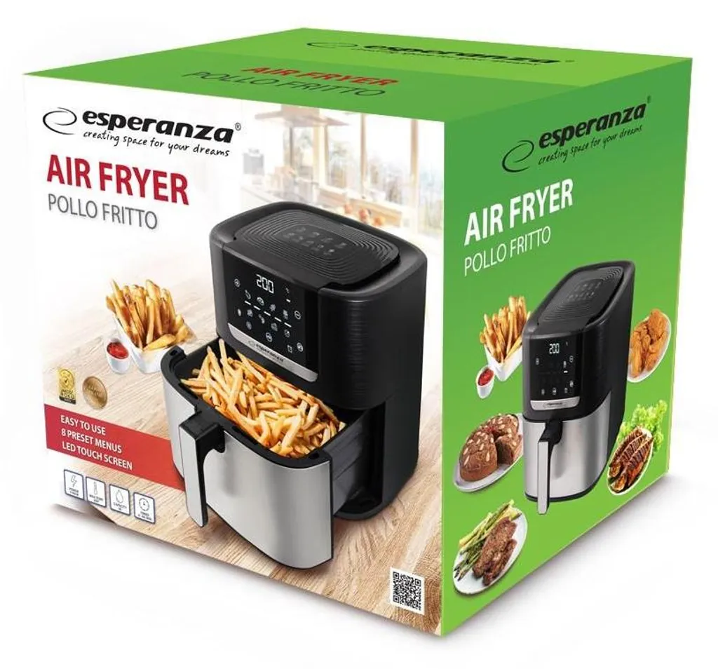 Friteuse sans huile Esperanza 8L : Idéal pour cuisiner sain en famille