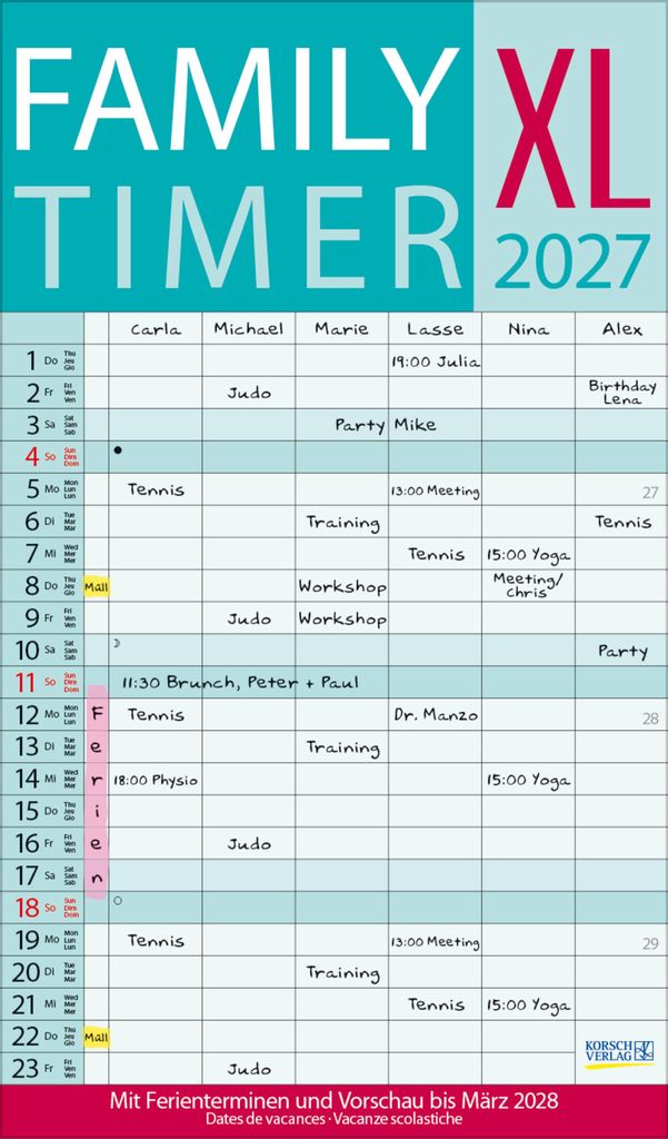 XL Family Timer 2027 Produktbild 