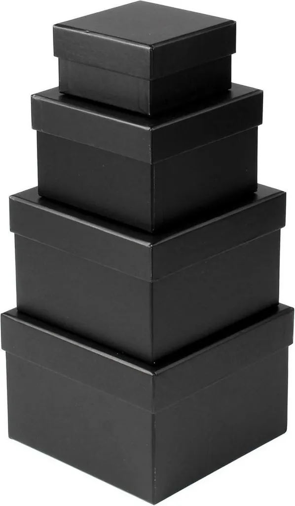 Boîtes de rangement rectangulaires noires empilables et multifonctions