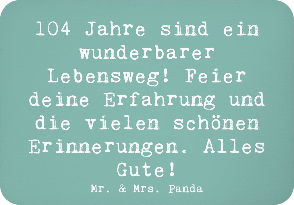 Mr. & Mrs. Panda magnet Spruch 104. Geburtstag - Meeresbrise - Geschenk, Geburtstagsgeschenk, whiteboardmagnet, Stolz, Erinnerungen, besondere Pers...