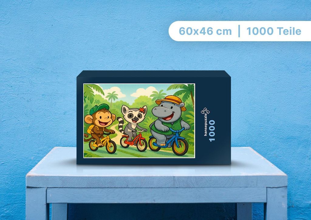 hansepuzzle 111811 - Milo, Lulu und Sash Puzzle, 1000 Teile, Kinder, 60,0 x 46,0cm mit hochwertiger Aufbewahrung, Kartonbox & Beutel